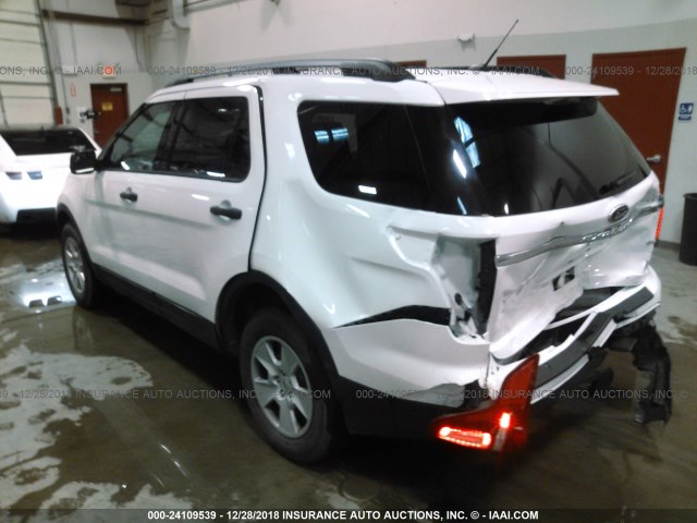 1FM5K8B86DGC29728 - 2013 FORD EXPLORER WHITE photo 3