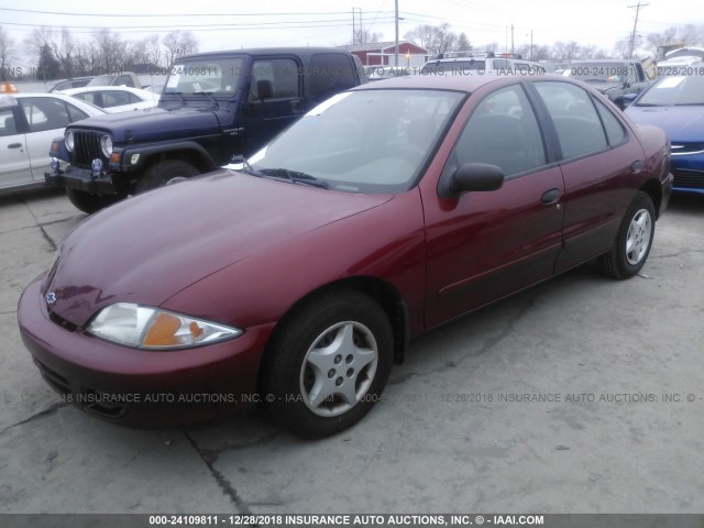 1G1JC524517338696 - 2001 CHEVROLET CAVALIER CNG RED photo 2