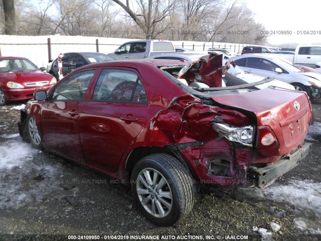 2T1BU4EE0AC430367 - 2010 TOYOTA COROLLA S/LE/XLE RED photo 3