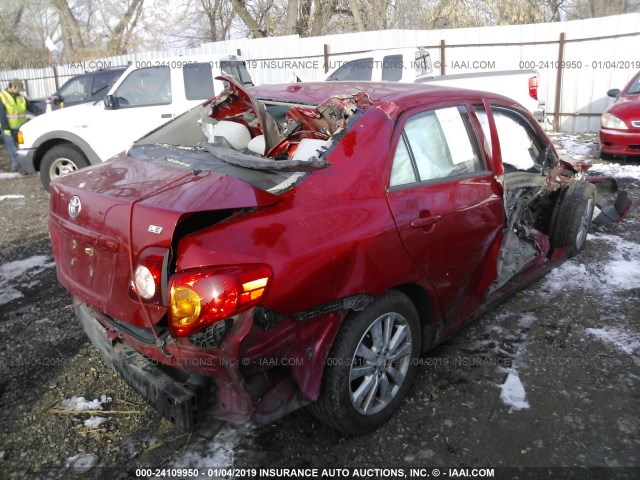 2T1BU4EE0AC430367 - 2010 TOYOTA COROLLA S/LE/XLE RED photo 4