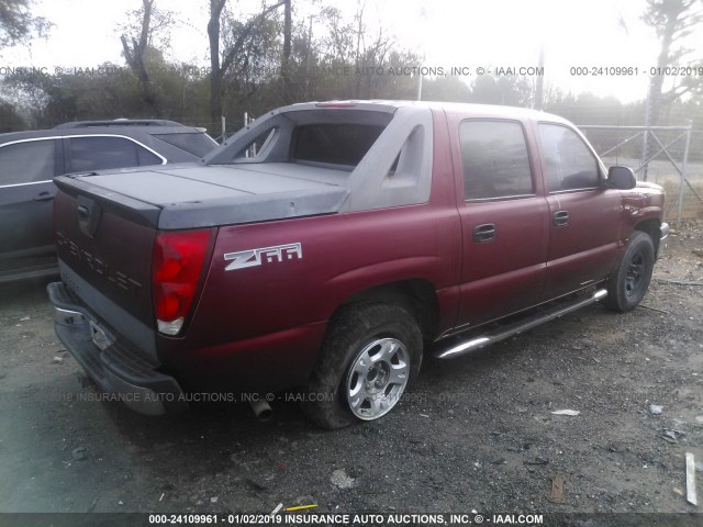 3GNEC12T64G218849 - 2004 CHEVROLET AVALANCHE C1500 RED photo 4