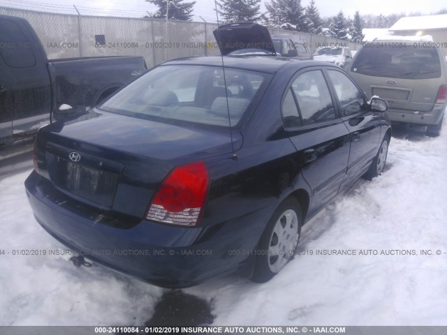 KMHDN46D04U850211 - 2004 HYUNDAI ELANTRA GLS/GT BLUE photo 4