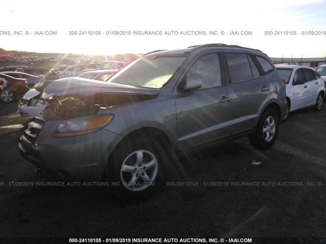 5NMSG13D88H184088 - 2008 HYUNDAI SANTA FE GLS TEAL photo 2