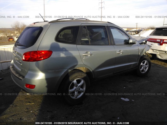 5NMSG13D88H184088 - 2008 HYUNDAI SANTA FE GLS TEAL photo 4