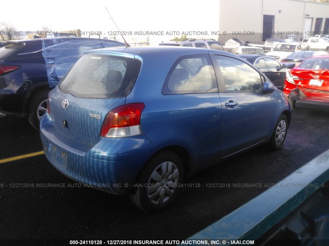 JTDJT903695263510 - 2009 TOYOTA YARIS BLUE photo 4