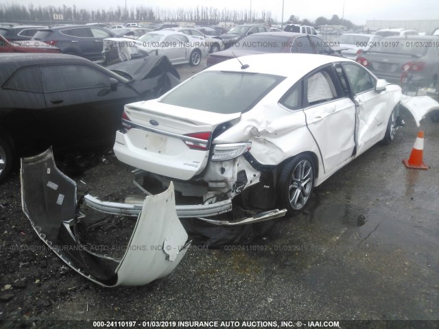 3FA6P0LU7HR222685 - 2017 FORD FUSION SE HYBRID WHITE photo 4