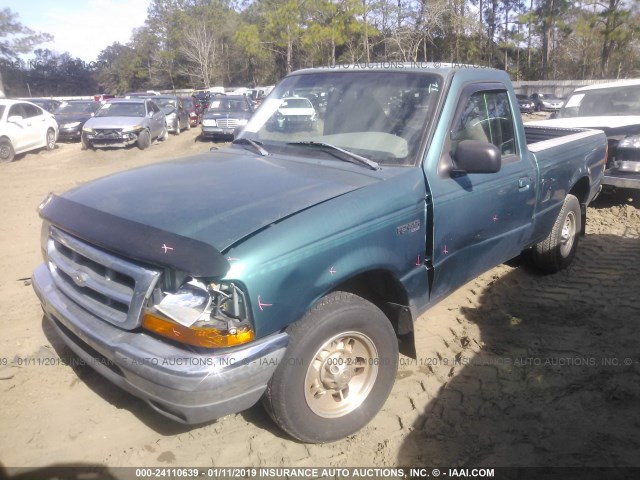 1FTYR10X0WTA33146 - 1998 FORD RANGER TEAL photo 2