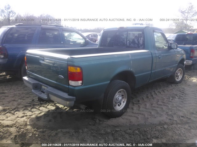 1FTYR10X0WTA33146 - 1998 FORD RANGER TEAL photo 4