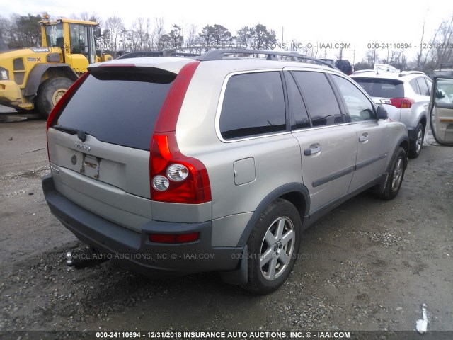 YV1CZ59H341044318 - 2004 VOLVO XC90 GOLD photo 4