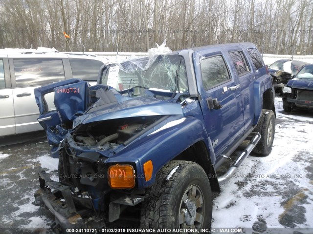 5GTDN136X68140584 - 2006 HUMMER H3 BLUE photo 2