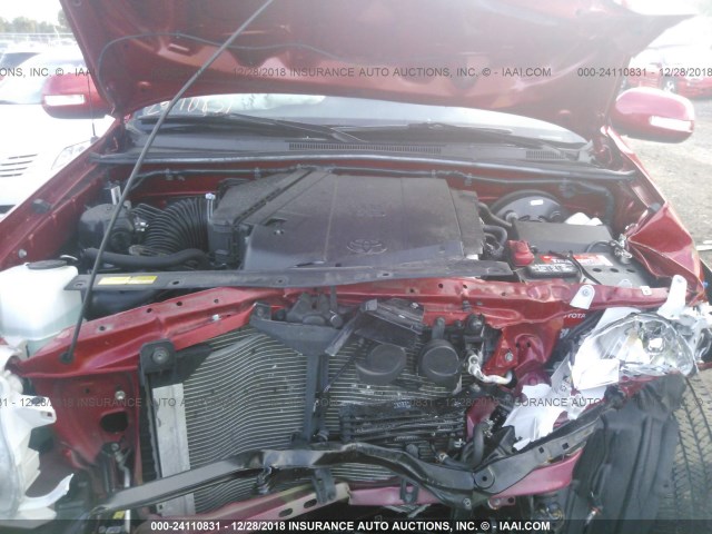 5TFJU4GN9FX088225 - 2015 TOYOTA TACOMA DOUBLE CAB PRERUNNER RED photo 10