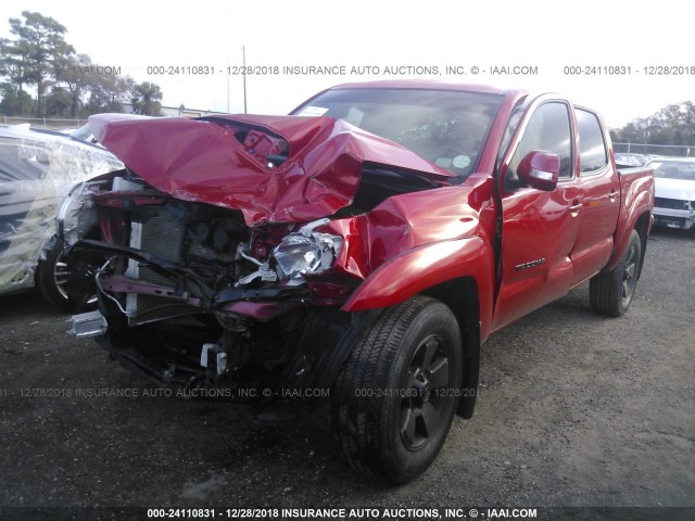 5TFJU4GN9FX088225 - 2015 TOYOTA TACOMA DOUBLE CAB PRERUNNER RED photo 2