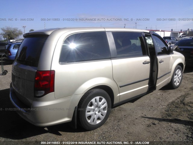 2C4RDGBG6FR517929 - 2015 DODGE GRAND CARAVAN SE GOLD photo 4