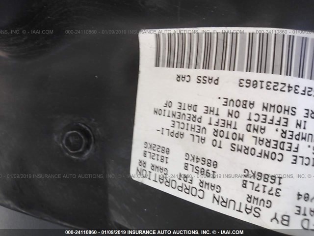 1G8AK52F34Z231063 - 2004 SATURN ION LEVEL 3 SILVER photo 9