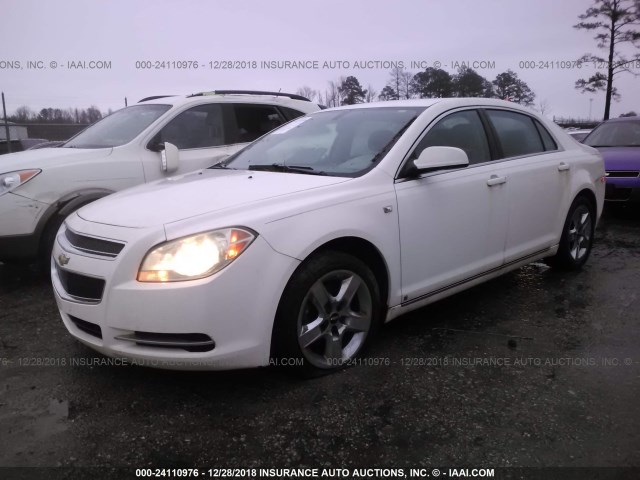 1G1ZH57B08F221829 - 2008 CHEVROLET MALIBU 1LT WHITE photo 2