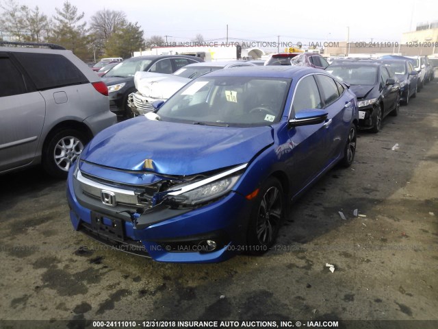 2HGFC1F96GH644154 - 2016 HONDA CIVIC TOURING BLUE photo 2