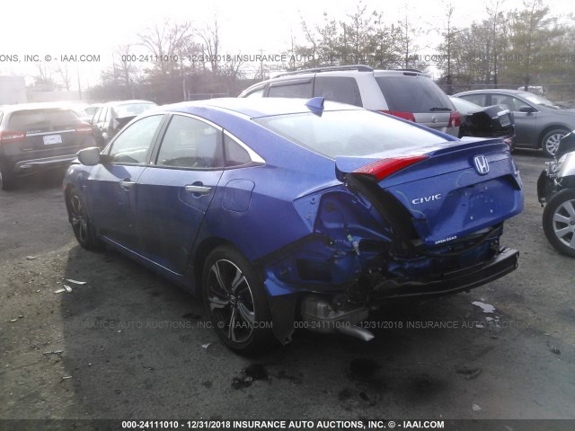 2HGFC1F96GH644154 - 2016 HONDA CIVIC TOURING BLUE photo 3