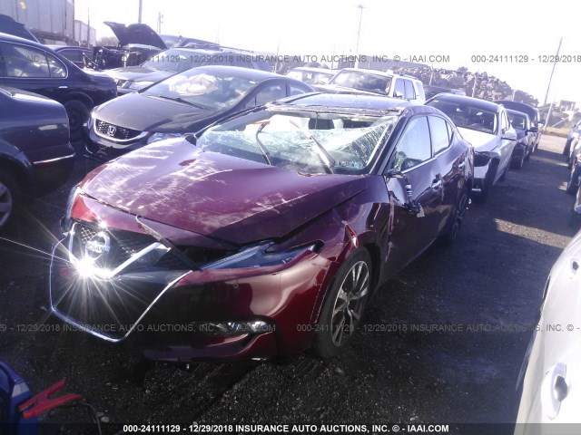 1N4AA6AP2JC405766 - 2018 NISSAN MAXIMA 3.5S/SV/SL/SR/PLAT RED photo 2