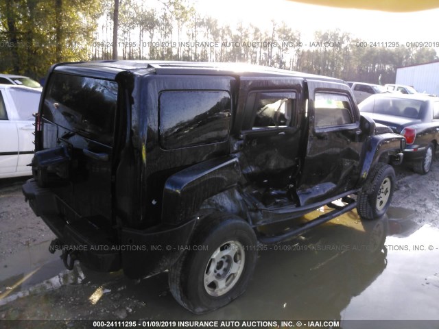 5GTDN13EX78251242 - 2007 HUMMER H3 BLACK photo 4