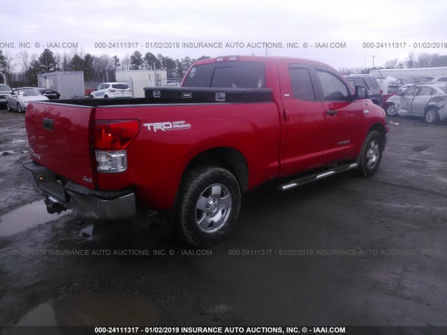 5TFUY5F13AX131004 - 2010 TOYOTA TUNDRA DOUBLE CAB SR5 RED photo 4