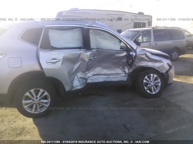 JN8AT2MV2GW140155 - 2016 NISSAN ROGUE S/SL/SV SILVER photo 6