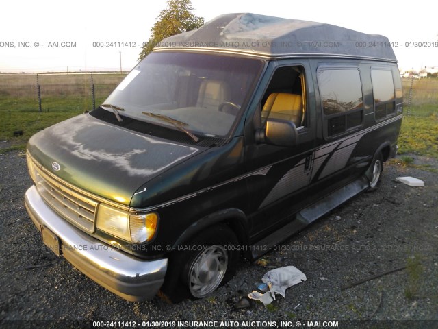 1FDEE14N7RHA88218 - 1994 FORD ECONOLINE E150 VAN GREEN photo 2