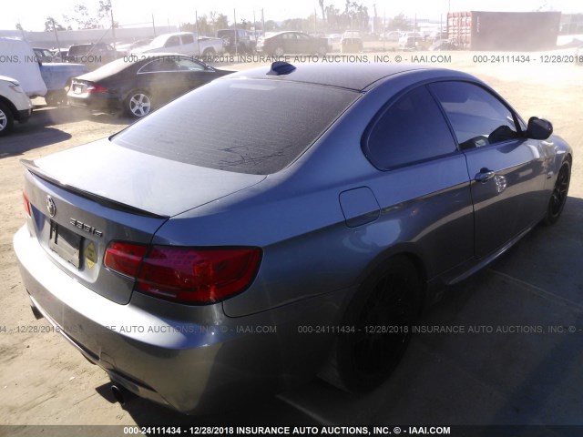 WBAKG1C50BE617886 - 2011 BMW 335 IS GRAY photo 4