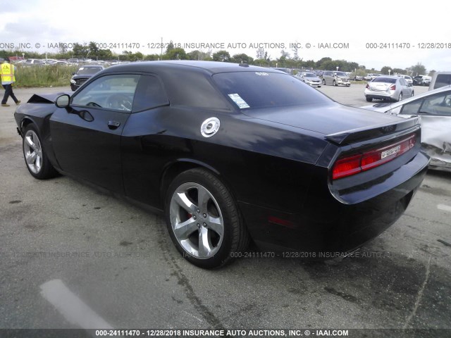 2C3CDYAG2DH673213 - 2013 DODGE CHALLENGER SXT BLACK photo 3