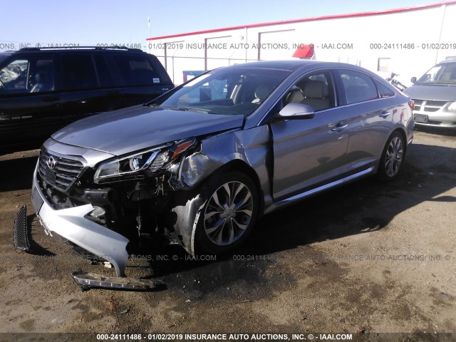 5NPE34AB5FH151500 - 2015 HYUNDAI SONATA SPORT/LIMITED SILVER photo 2