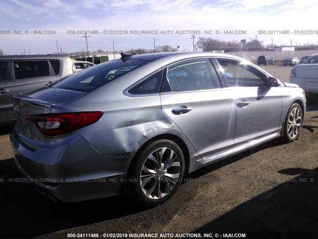 5NPE34AB5FH151500 - 2015 HYUNDAI SONATA SPORT/LIMITED SILVER photo 4