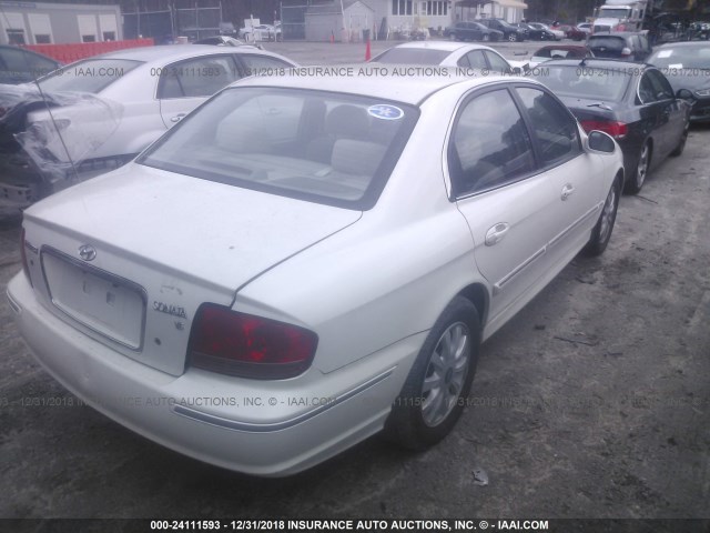 KMHWF35H05A133623 - 2005 HYUNDAI SONATA GLS/LX WHITE photo 4