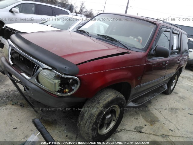 4M2DU55P3VUJ66290 - 1997 MERCURY MOUNTAINEER  RED photo 2