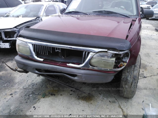 4M2DU55P3VUJ66290 - 1997 MERCURY MOUNTAINEER  RED photo 6