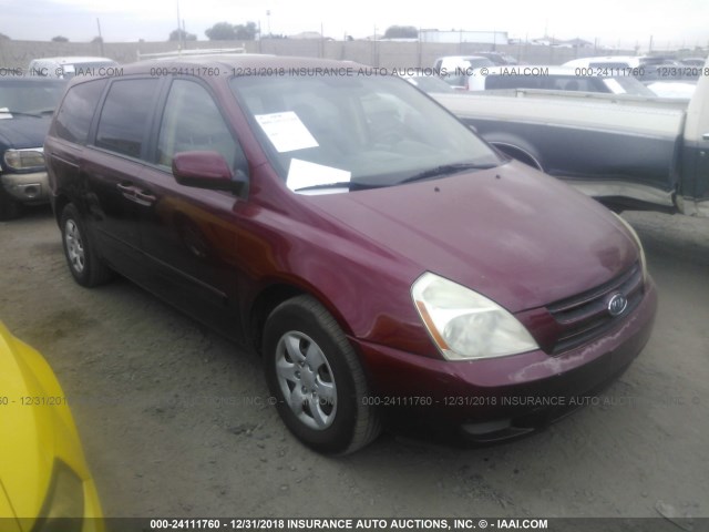 KNDMB233776121872 - 2007 KIA SEDONA EX/LX MAROON photo 1