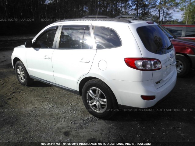 5XYZG3AB6CG108304 - 2012 HYUNDAI SANTA FE GLS WHITE photo 3