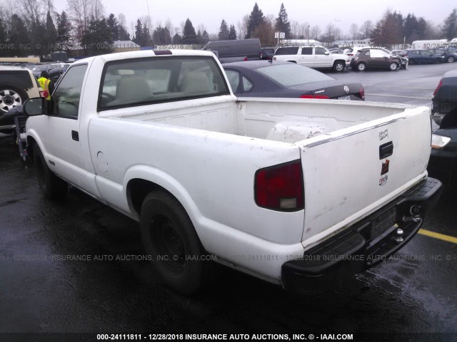 1GCCS1447X8186965 - 1999 CHEVROLET S TRUCK S10 WHITE photo 3