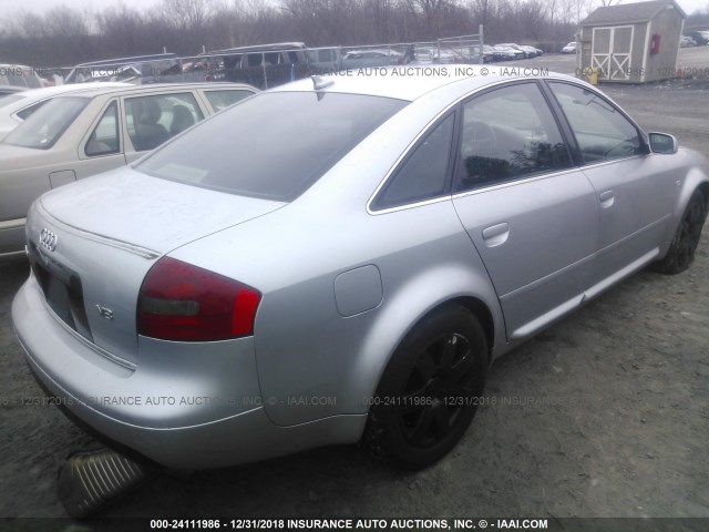 WAUZL64B91N163776 - 2001 AUDI A6 4.2 QUATTRO SILVER photo 4