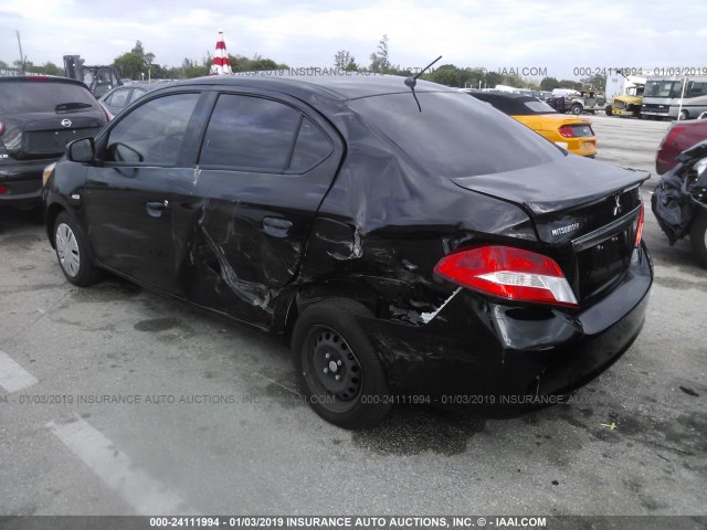 ML32F3FJ2HHF12497 - 2017 MITSUBISHI MIRAGE G4 ES BLACK photo 3