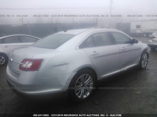 1FAHP2JW6CG141072 - 2012 FORD TAURUS LIMITED SILVER photo 4