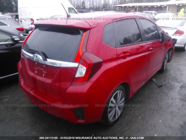 JHMGK5H7XGS014623 - 2016 HONDA FIT EX/EXL RED photo 4