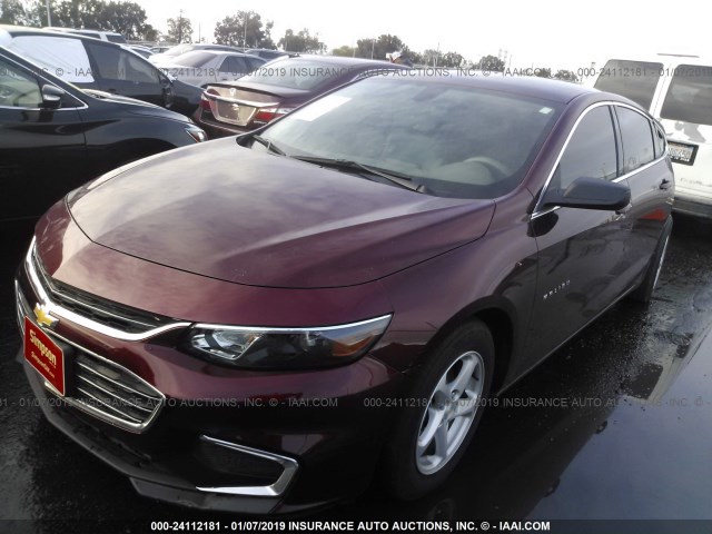 1G1ZB5ST9GF246065 - 2016 CHEVROLET MALIBU LS BURGUNDY photo 2