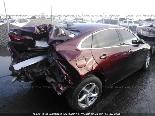 1G1ZB5ST9GF246065 - 2016 CHEVROLET MALIBU LS BURGUNDY photo 4