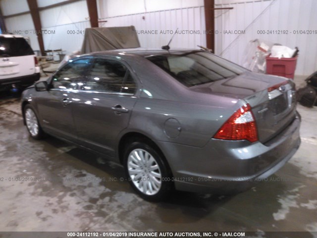 3FADP0L36AR212279 - 2010 FORD FUSION HYBRID SILVER photo 3