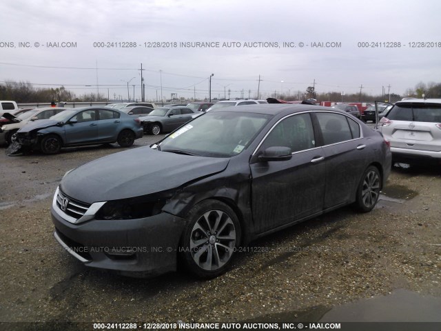 1HGCR3F86DA042949 - 2013 HONDA ACCORD EXL GRAY photo 2