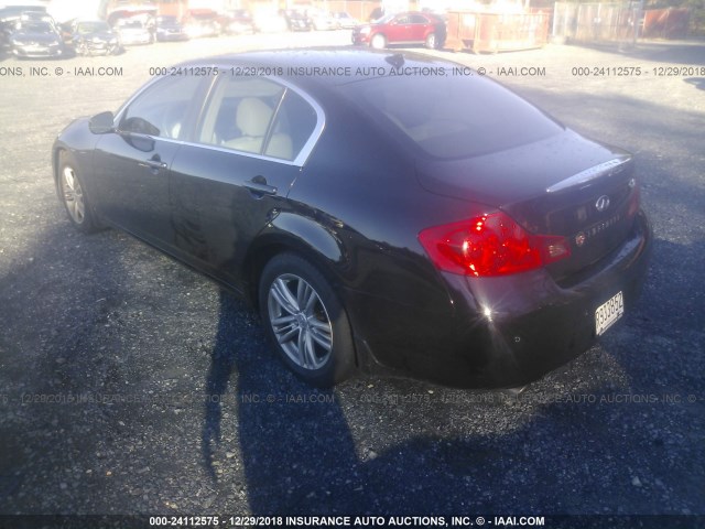 JN1CV6AR6DM754696 - 2013 INFINITI G37 BLACK photo 3