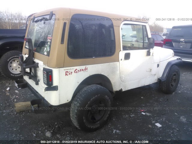 1J4FY19P3SP310768 - 1995 JEEP WRANGLER / YJ S/RIO GRANDE WHITE photo 4