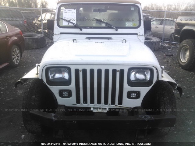 1J4FY19P3SP310768 - 1995 JEEP WRANGLER / YJ S/RIO GRANDE WHITE photo 6