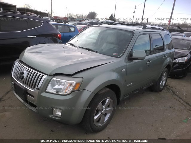 4M2CU97158KJ45310 - 2008 MERCURY MARINER PREMIER GREEN photo 2