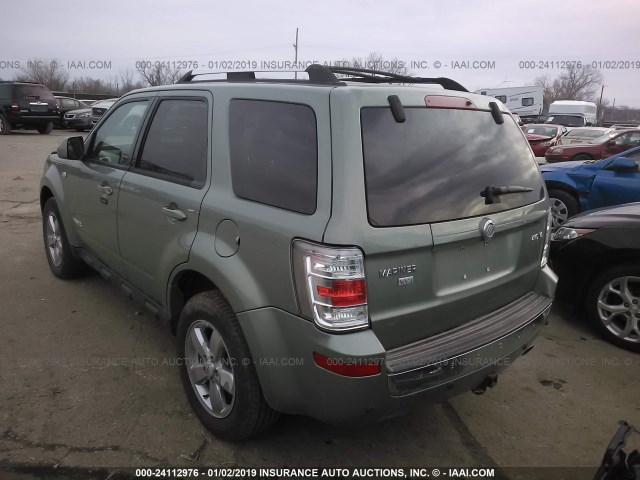 4M2CU97158KJ45310 - 2008 MERCURY MARINER PREMIER GREEN photo 3