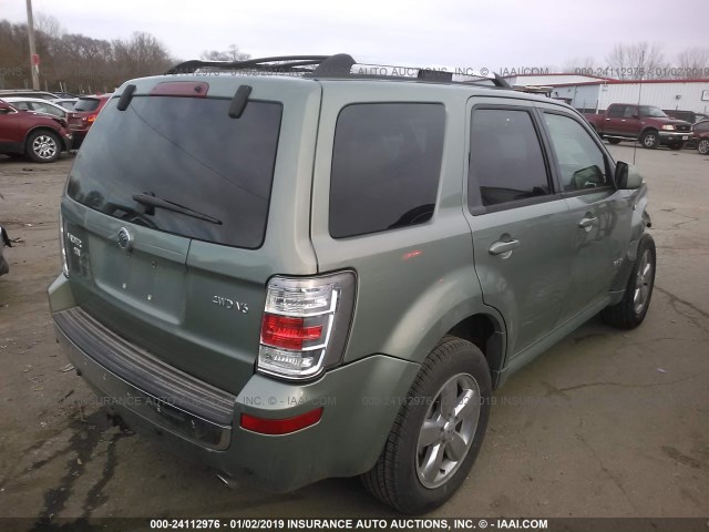 4M2CU97158KJ45310 - 2008 MERCURY MARINER PREMIER GREEN photo 4